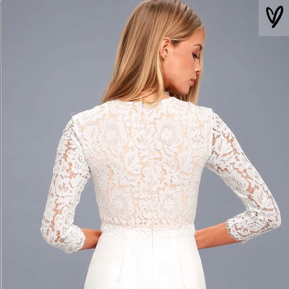 Lulus “ she knows white lace bodycon dress” - Picture 2 of 3